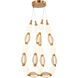 Tentacles LED 9.38 inch Aged Gold Brass Pendant Ceiling Light